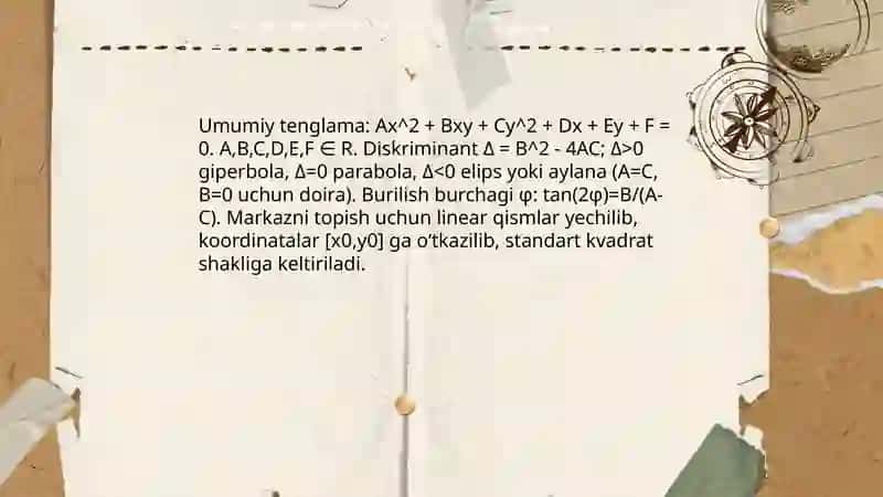 Ikkinchi tartibli chiziqlar 3