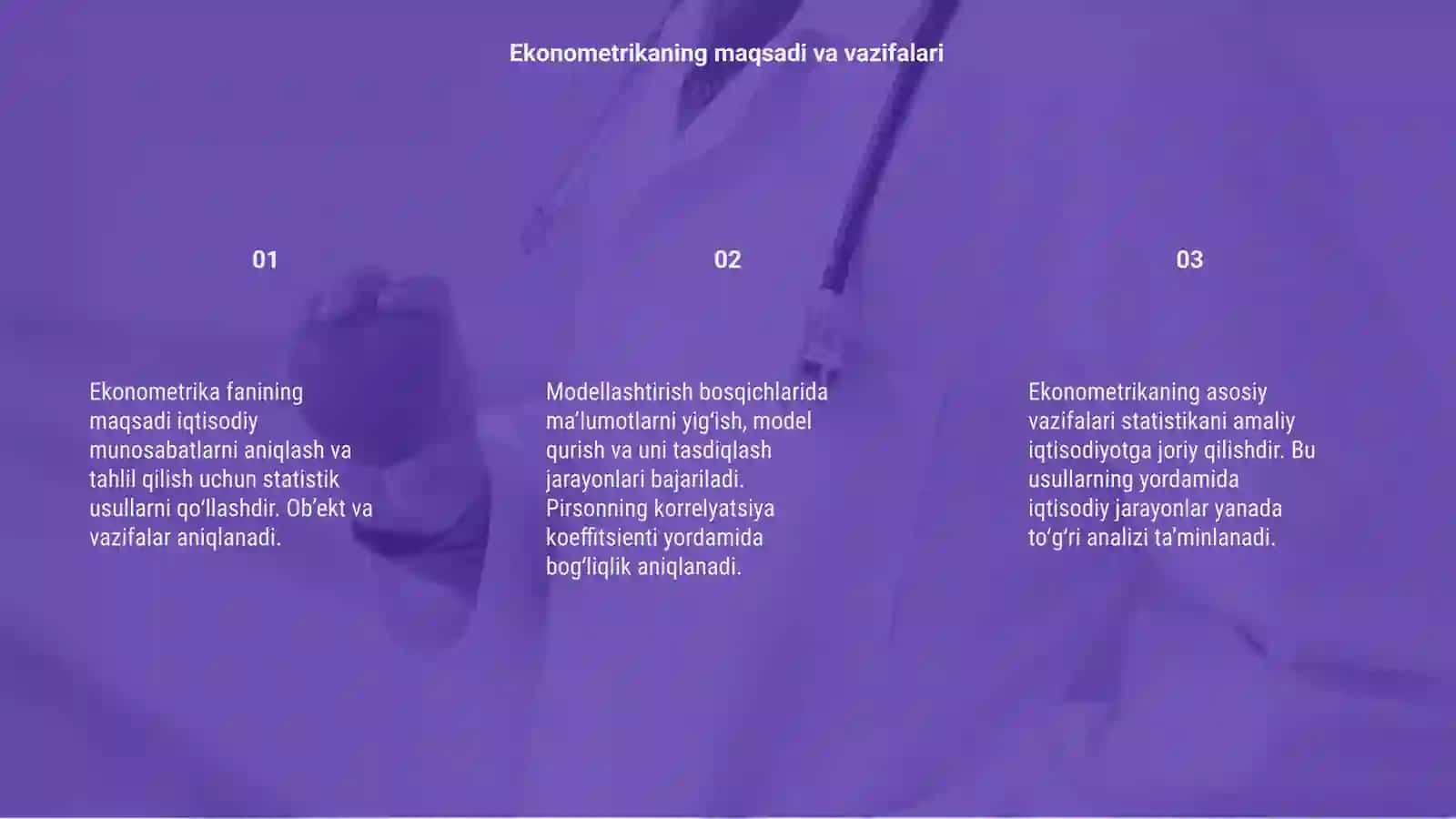 Ekonometrikaga kirish fanining maqsadi predmeti vazifalari va modellashtirish bosqichlari 3
