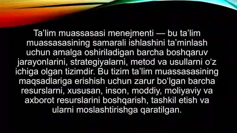 Ta’lim muassasasi menejmenti. 3