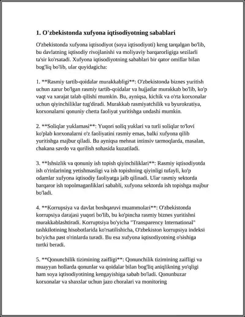O'zbekistonda Xufyona Iqtisodiyot 3