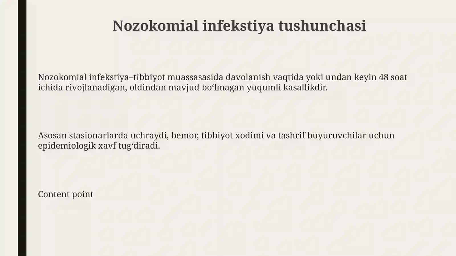 Nozokomial infekstiyalar epidemiologiyasi va profilaktikasi 3