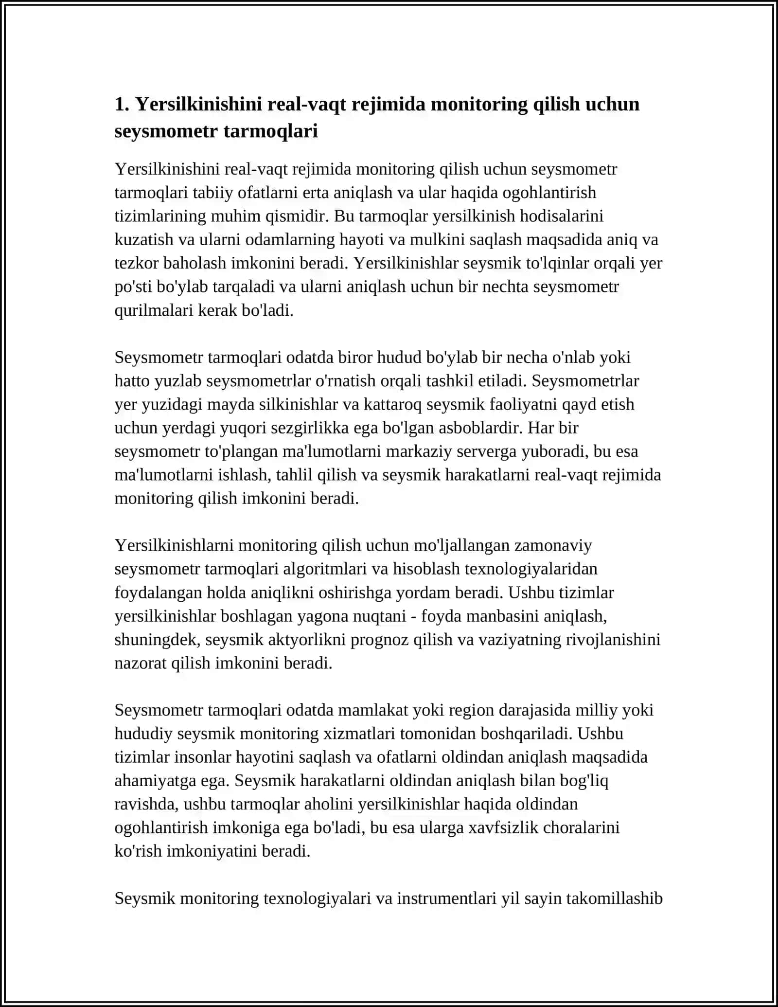 DISASTER MONITORING:YERSILKINISHI,TOSHQIN,QURG’OQCHILIK KABI HODISALARNIANIQLASH TIZIMLARI 3