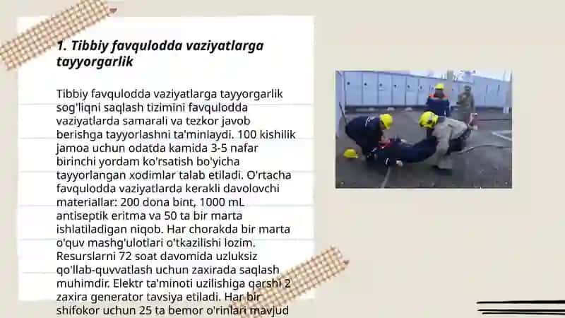 Tibbiy Favqulodda Vaziyatlarga Tayyorgarlik 3