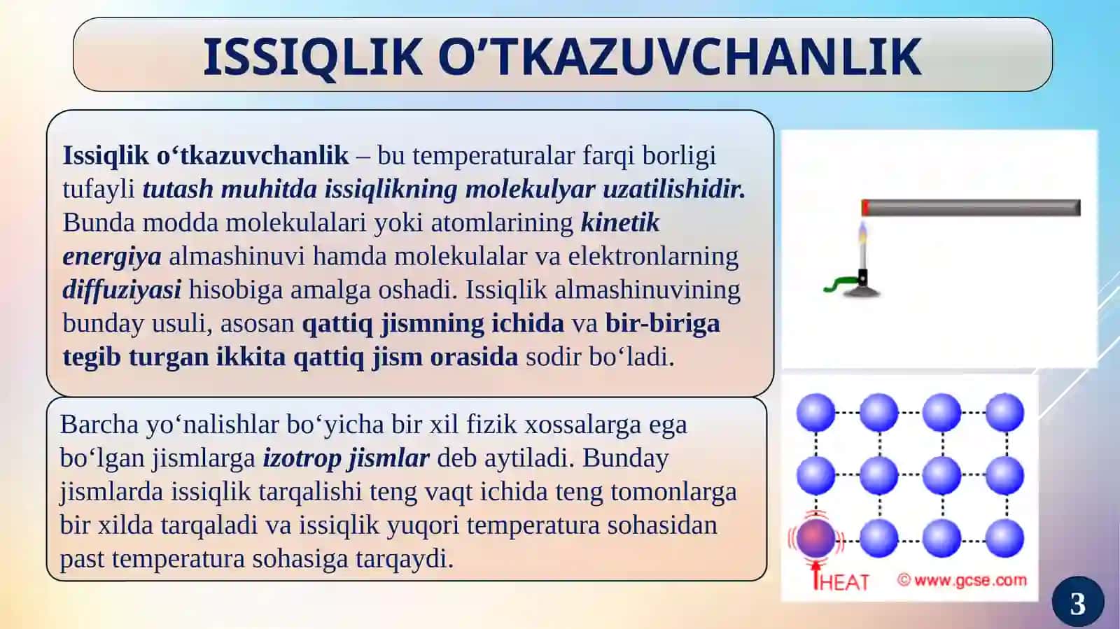 Issiqliko‘tkazuvchanlik 3