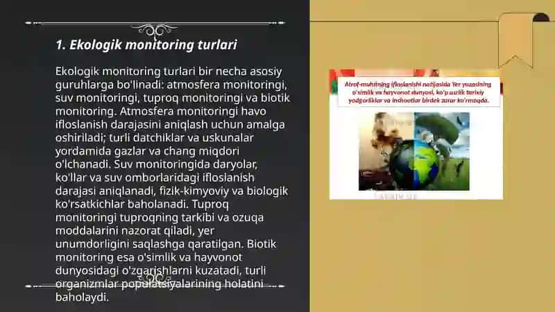 Ekologik monitoring, ekologik ekspertiza va ekologik nazorat 3