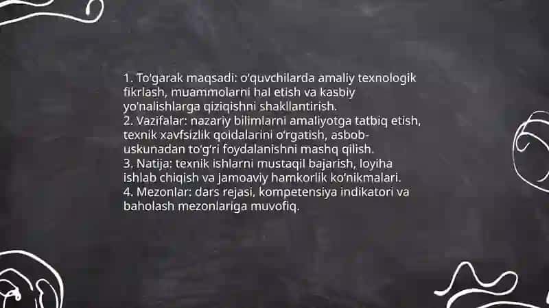 Texnologiya darslarida toʻgaraklarni tashkil etish 3