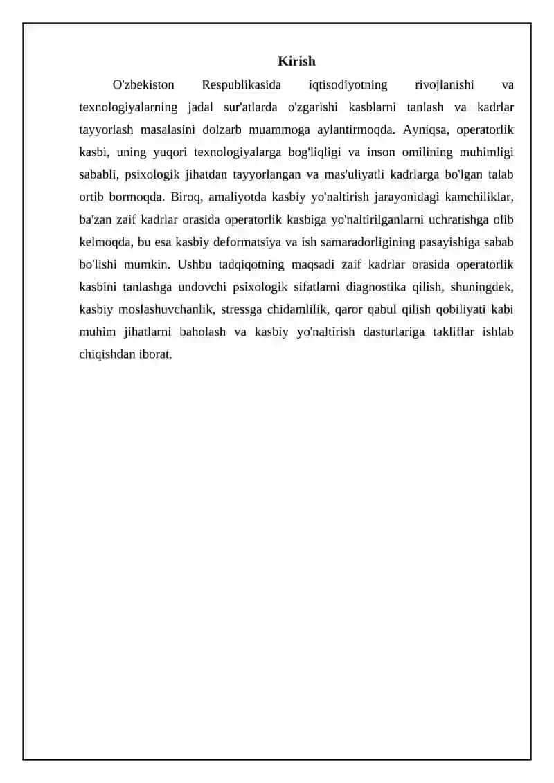 Operatorlik kasbini tanlash 3