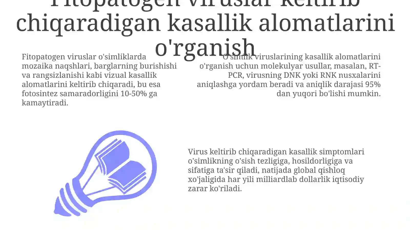 Fitopatogen viruslar keltirib chiqaradigan kasallik alomatlarini o'rganish 3