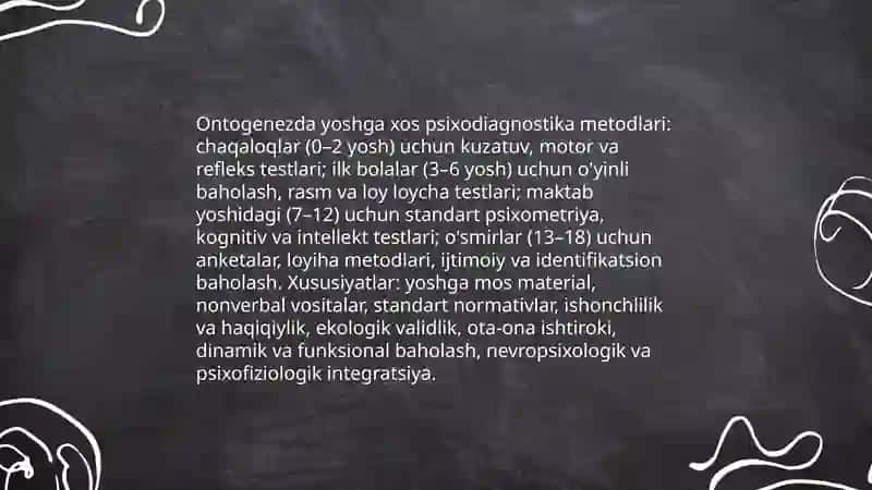 Ontogenezda psixodiagnostika metodlaridan foydalanish 3