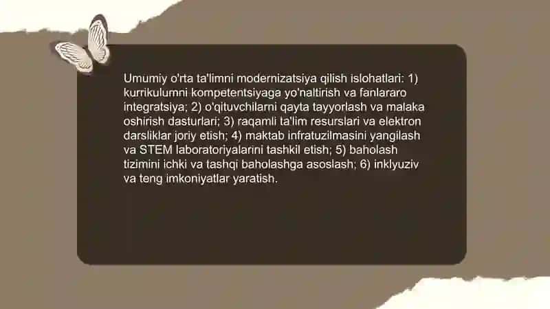 Umumiy o'rta ta'limni modernizatsiya qilish islohatlari 3