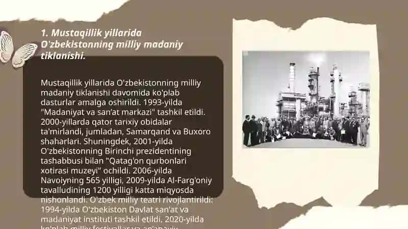 Mustaqillik yillarida O'zbekistondagi manaviy va madaniy taraqqiyot 3