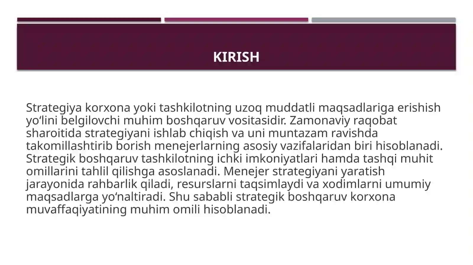 Strategiyani yaratishda va qayta ishlash jarayonida menejerning vazifalari 3