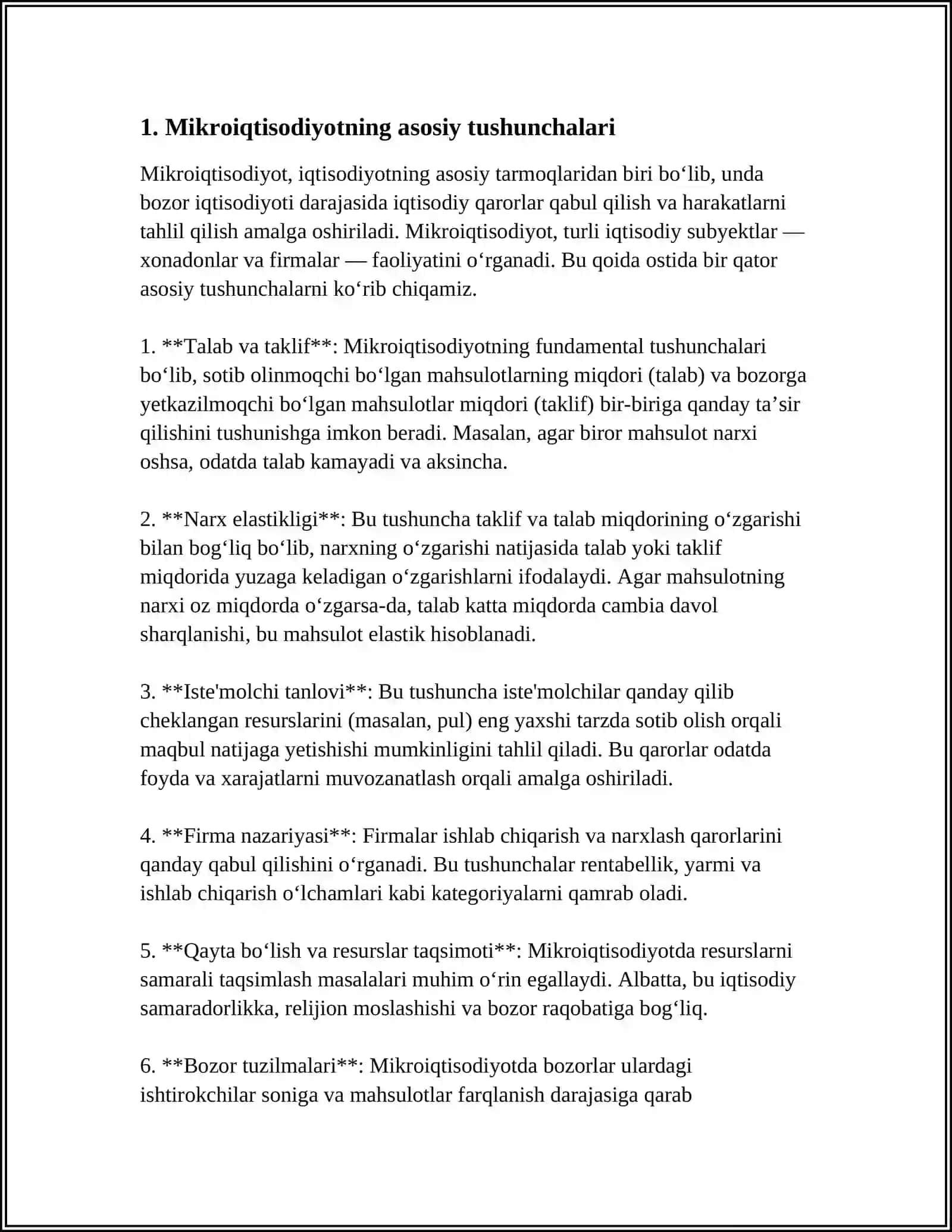MIKROIQTISODIYOT FANINING PREDMETI OBʼYEKTI VA VAZIFALARI 3