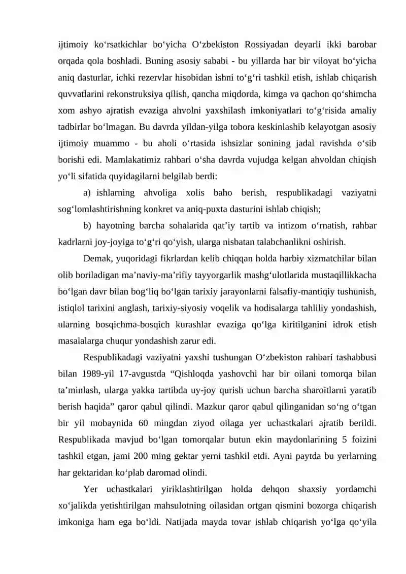 O’zbekiston Respublikasining Davlat mustaqilligini e’lon qilinishi va ijtimoiy-siyosiy jarayonlar 3