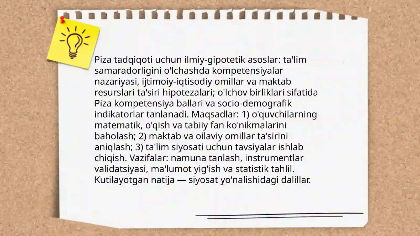 Piza tadqiqotini o'tkazish va tashkil etish matodikasi 3