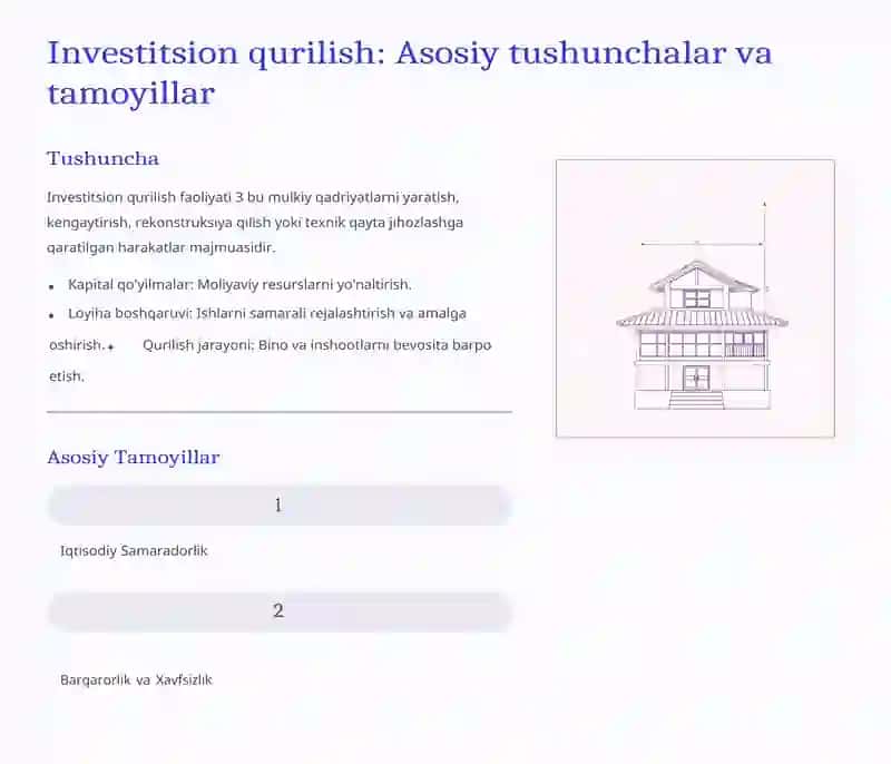 Investitsion qurilish faoliyati va uning mamlakat iqtisodiyotini rivojlantirishdagi konsepsiyalar 3