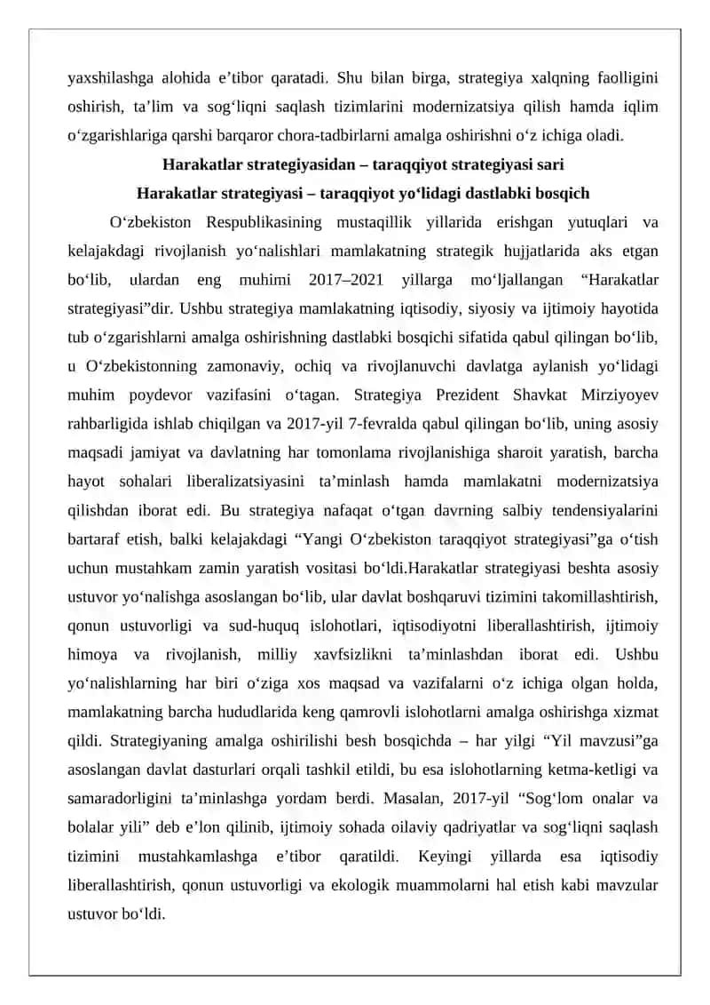 Harakatlar strategiyasidan – taraqqiyot strategiyasi sari 3