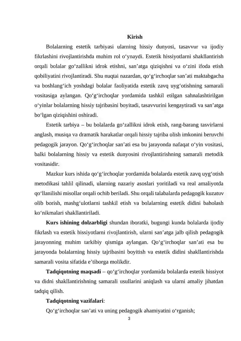 Qoʻgʻirchoqlar yordamida estetik zavq uygʻotish 3
