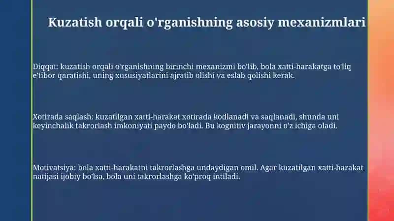 Bolalarning kuzatgan va kõpincha õzlari bajargan harakatlar 3