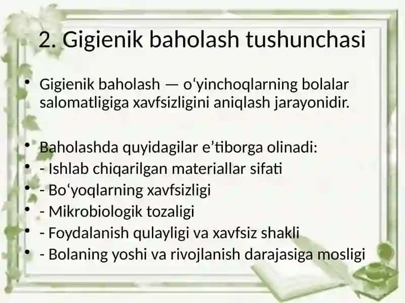Bolalar o‘yinchoqlariga gigienik baho berish 3