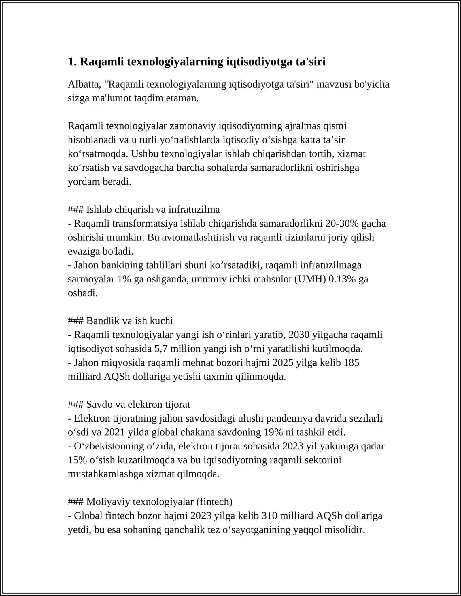 Raqamli texnologiyalarning iqtisodiyotga ta'siri 3
