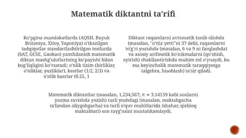 Matematik diktant 3