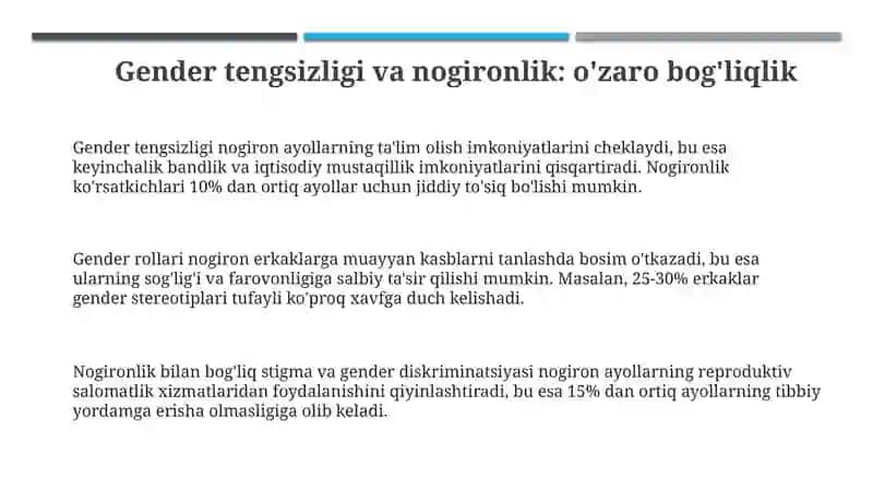 Gender va nogironlik 3