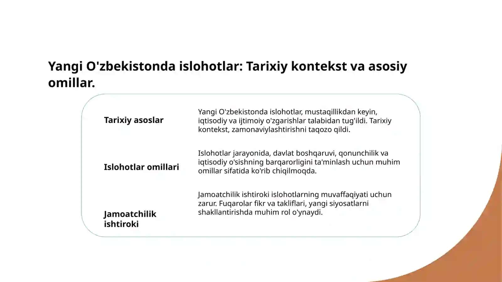 Yangi O'zbekistonda islohotlar 3