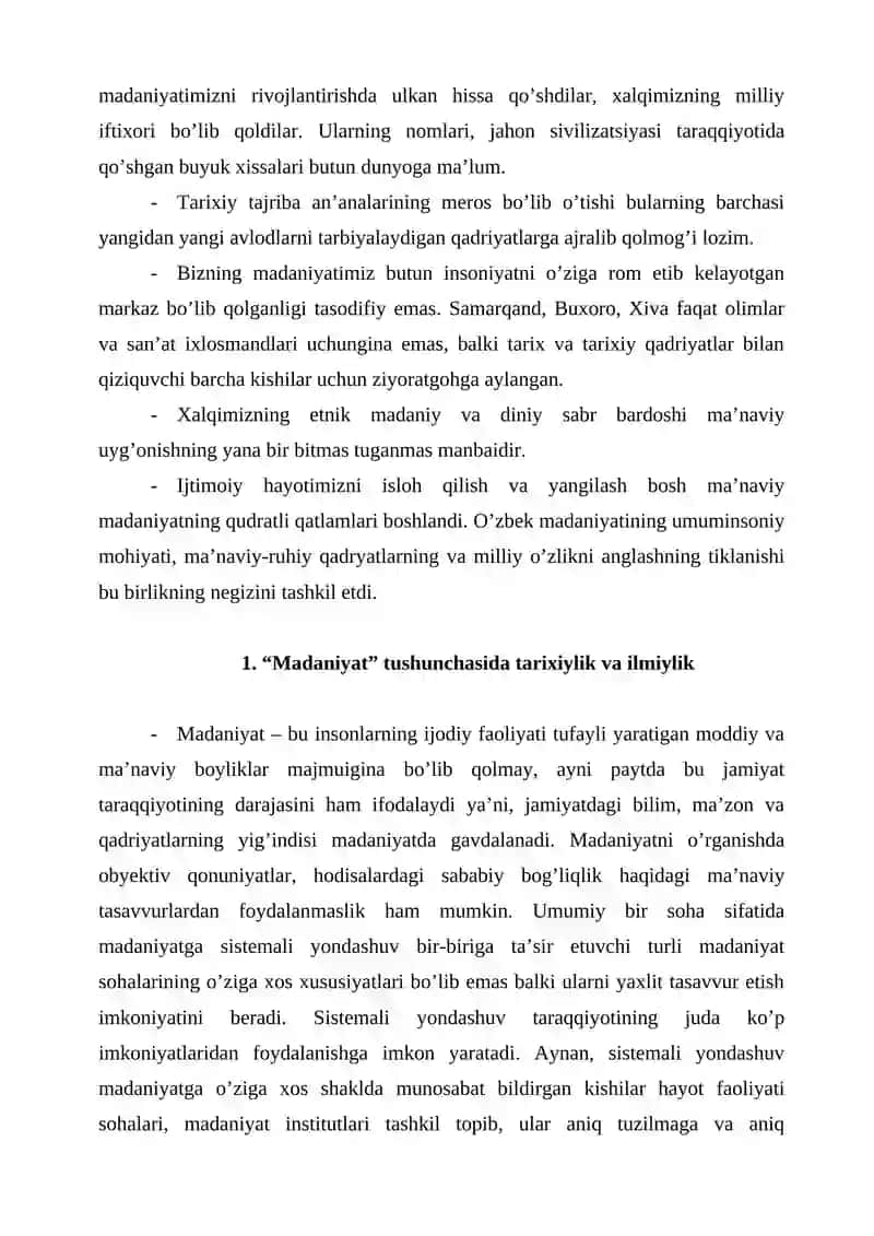Madaniyatning o'rni 3