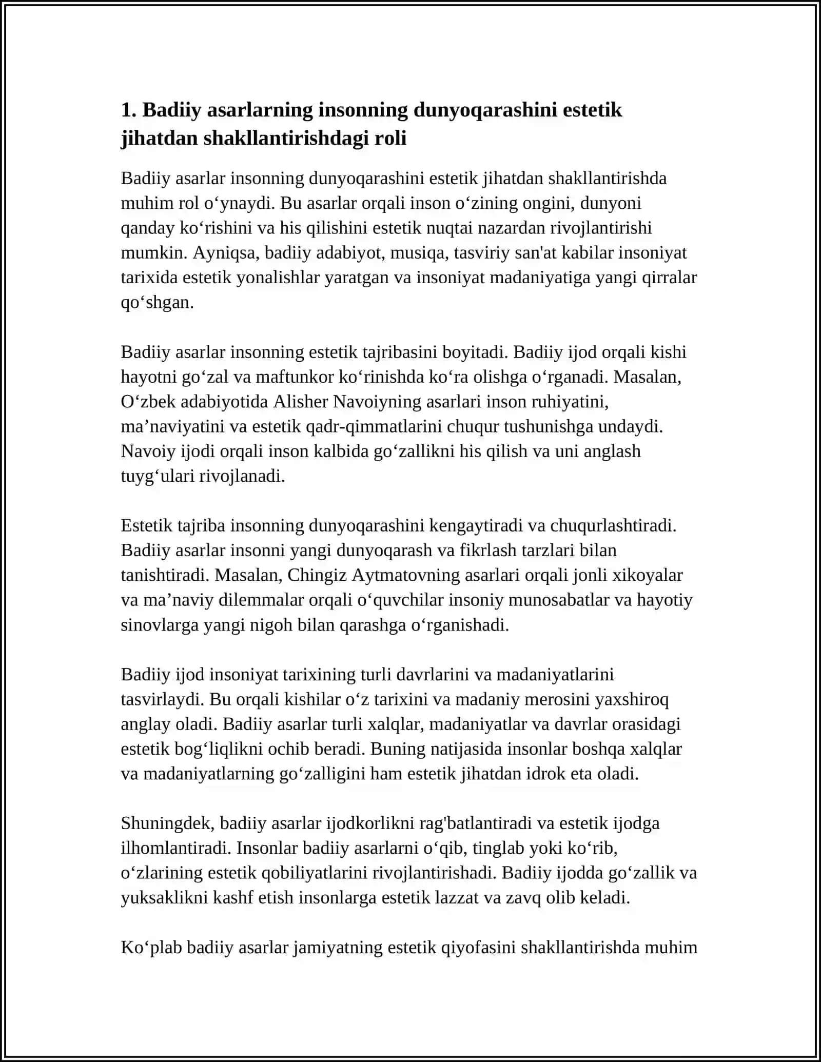 DUNYONI ESTETIK IDROK ETISHDA BADIIY ASARLARNING AHAMIYATI 3