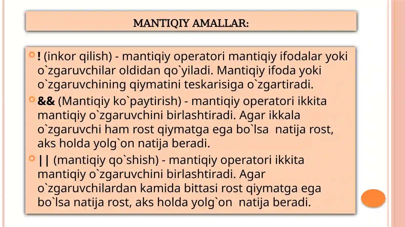 ma`lumotlarning mantiqiy toifalari taqdimot 3