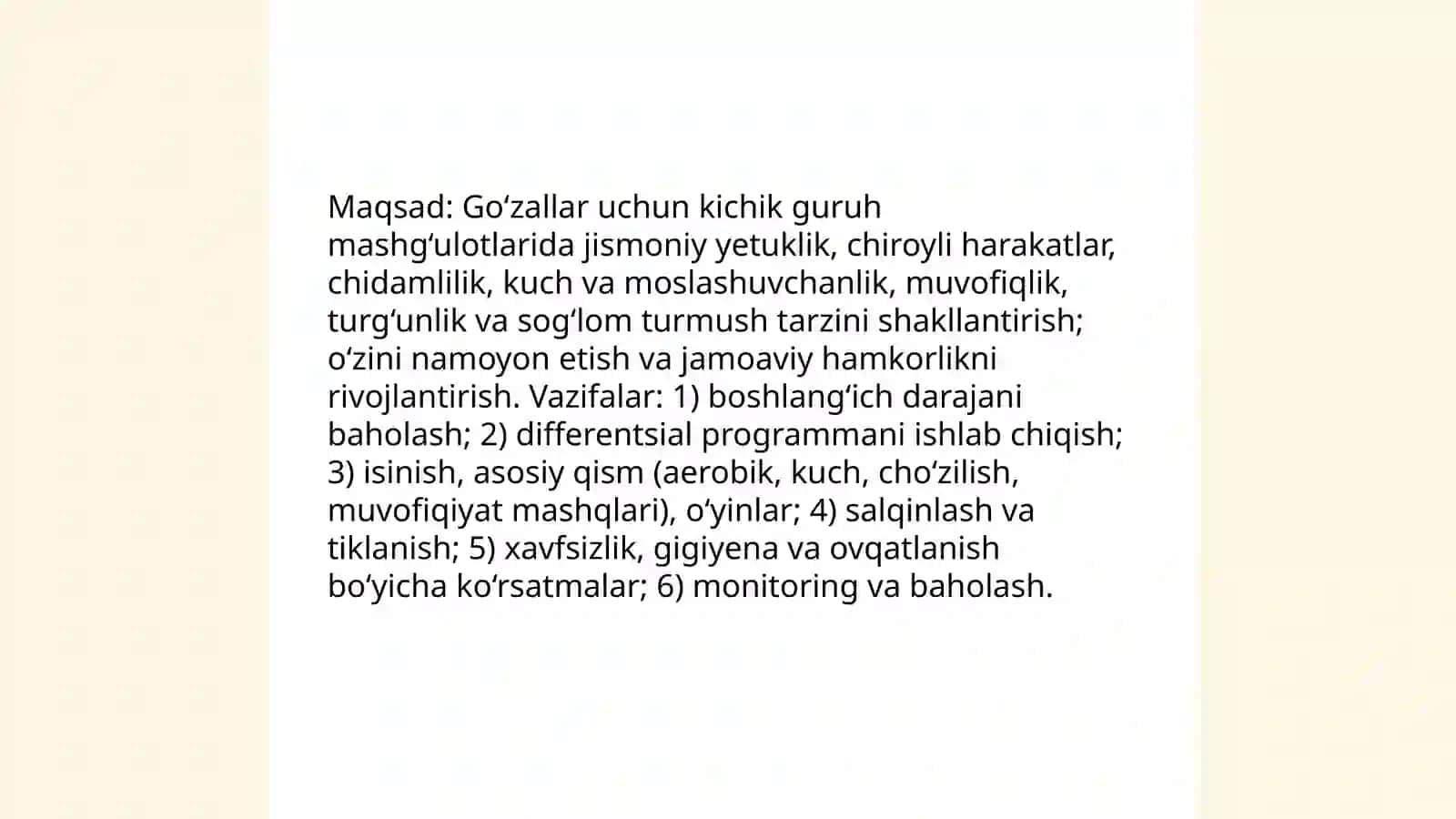 Kichik guruhlarda jismoniy tarbiya mashg‘ulotlarini o‘tkazish metodikasi 3