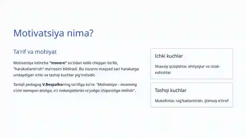 Motivatsiya va Ehtiyojlar: Inson Faoliyatining Harakatlantiruvchi Kuchlari 3