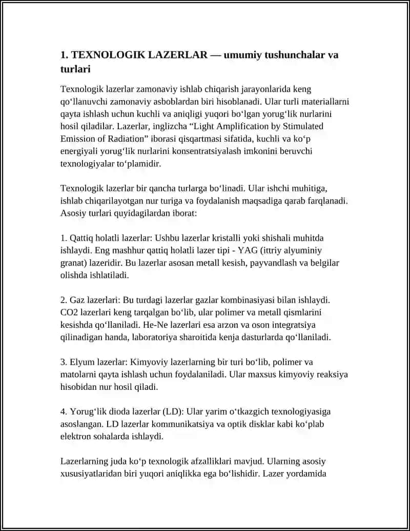 TEXNOLOGIK LAZERLAR 3