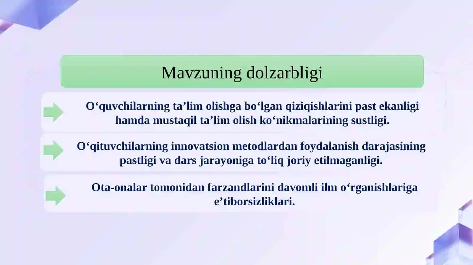 MAKTABDA “HAYOT DAVOMIDA O‘QISH” TAMOYILINI JORIY ETISH 3
