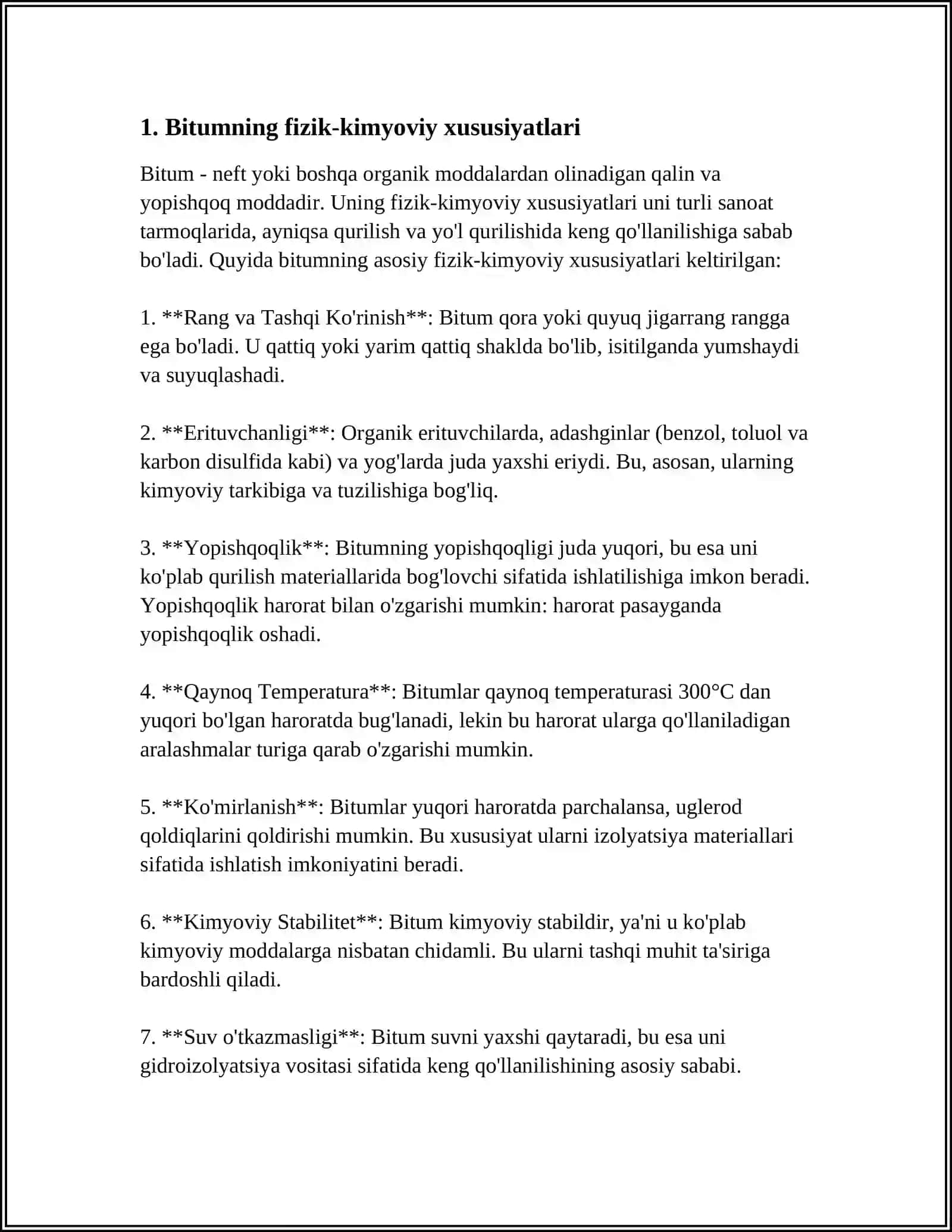 Bitum va qatronlar asosida ashyolar 3