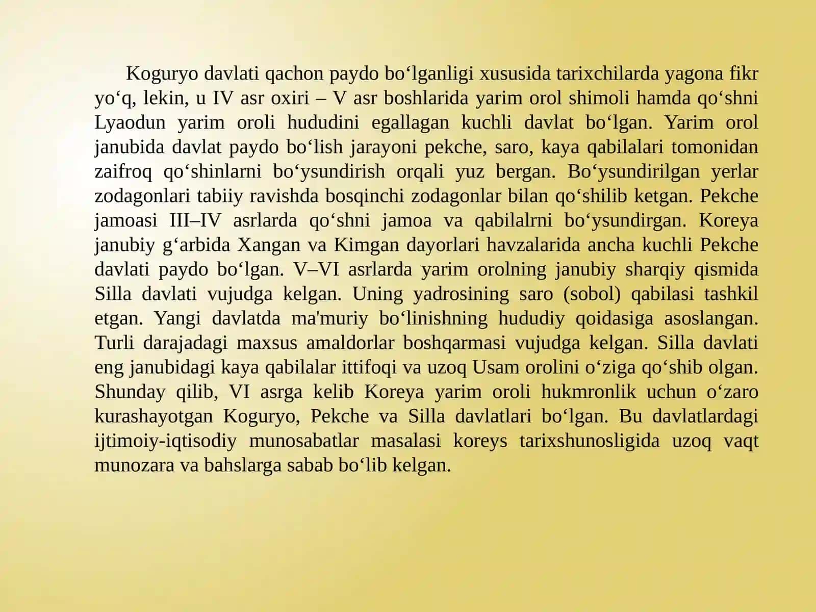 Ilk Koreys davlatlarining vujudga kelishi, O’rta asrlarda Koreya 3