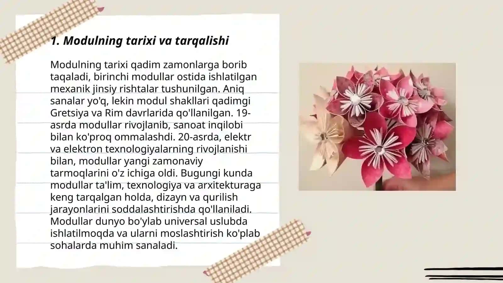 Modulli origami gullari 3