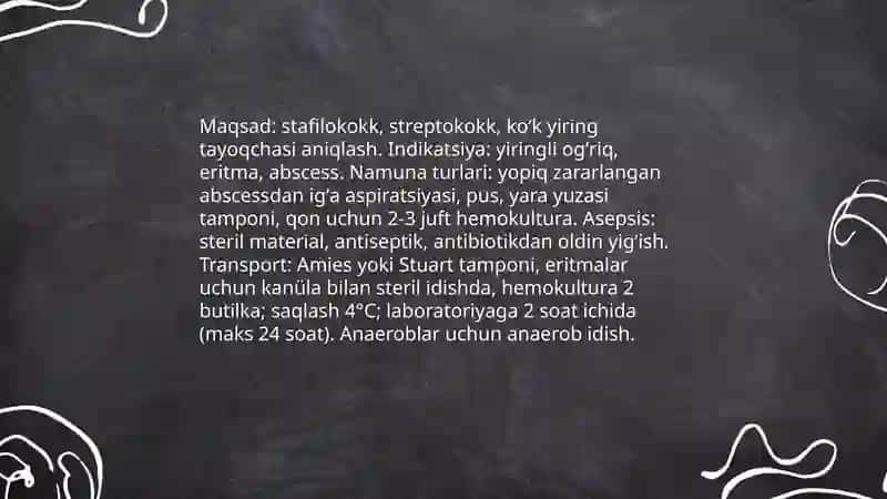 Yiringli yaliğlanish jarayonlarini keltirib chiqaruvchi mikroorganizmlar Labaratoriya tashxisi 3