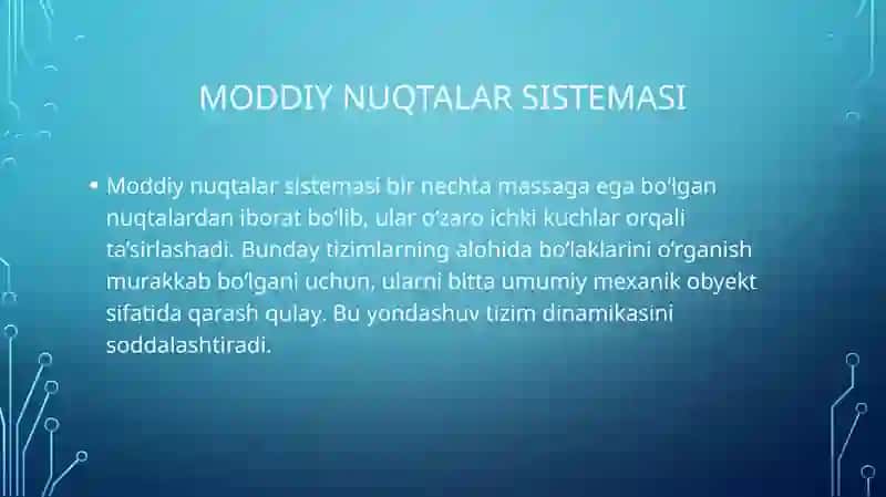 Moddiy nuqtalar sistemasining massamarkazi dagi harakati 3