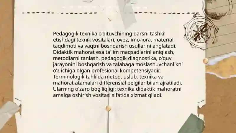 Pedogogik texnika va didaktik mahoratning o'zaro bog'liqligi 3