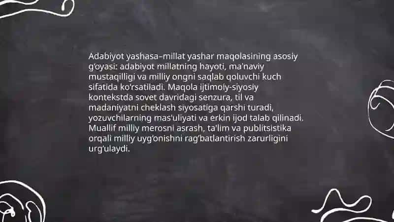 Adabiyot yashasa-millat yashar, Istibdod qurboni yoxud o'zligidan mahrum etilgan shoir 3