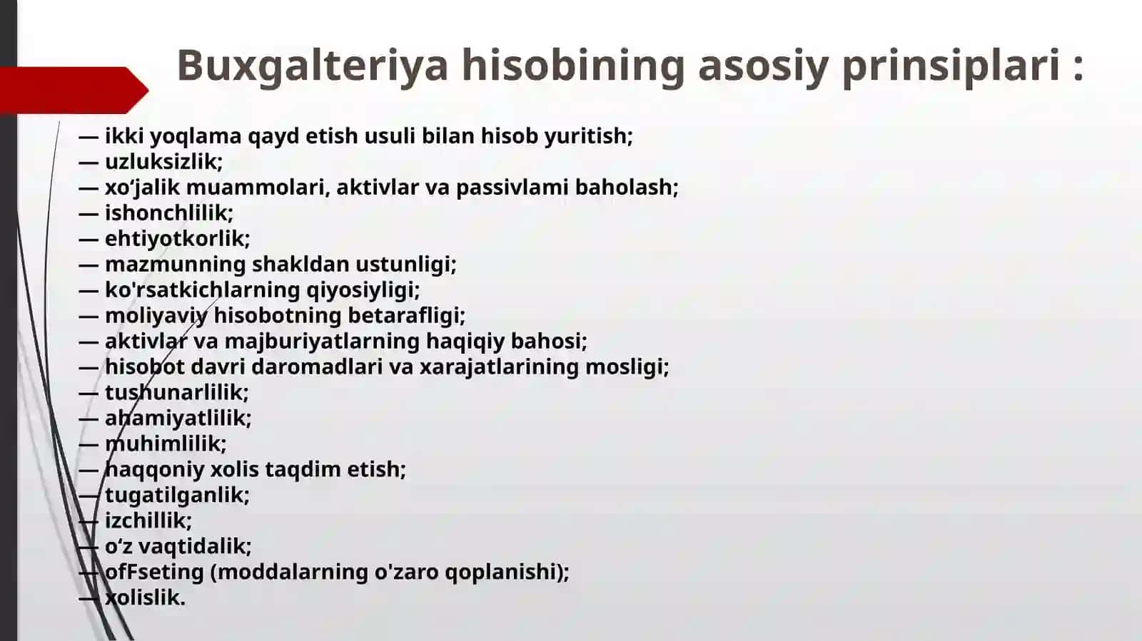 Buxgalteriya hisobining milliy standartlar asosida yuritish fanining predmati, obyekti va subyekti. Moliyaviy hisobotni tayyorlash va taqdim etish uchun konseptual asoslar 3