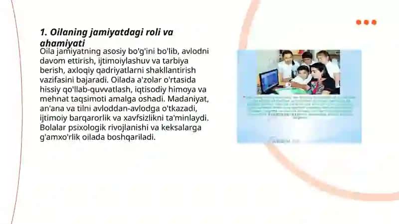 Oilaning jamiyatdagi roli va ahamiyati 3