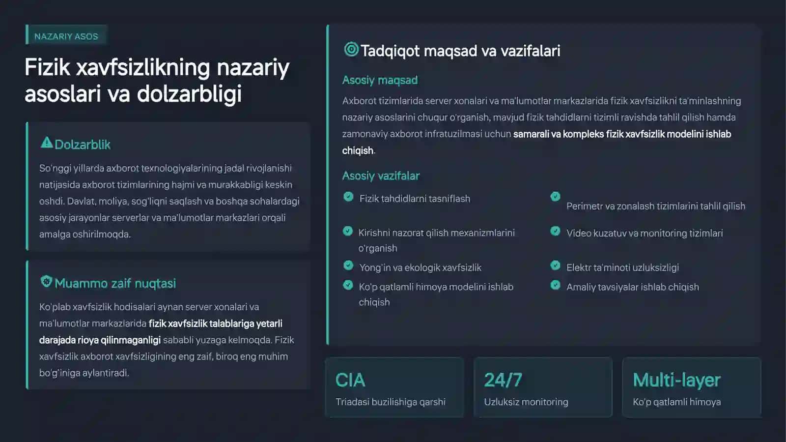 Axborot tizimlarida server xonalari va ma'lumotlar markazlarida fizik xavfsizlikni ta'minlash usullari 3