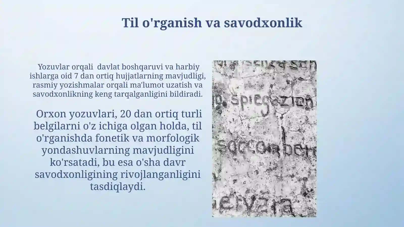 Orxon yozuvlari: til o'rganish va savodxonlik 3