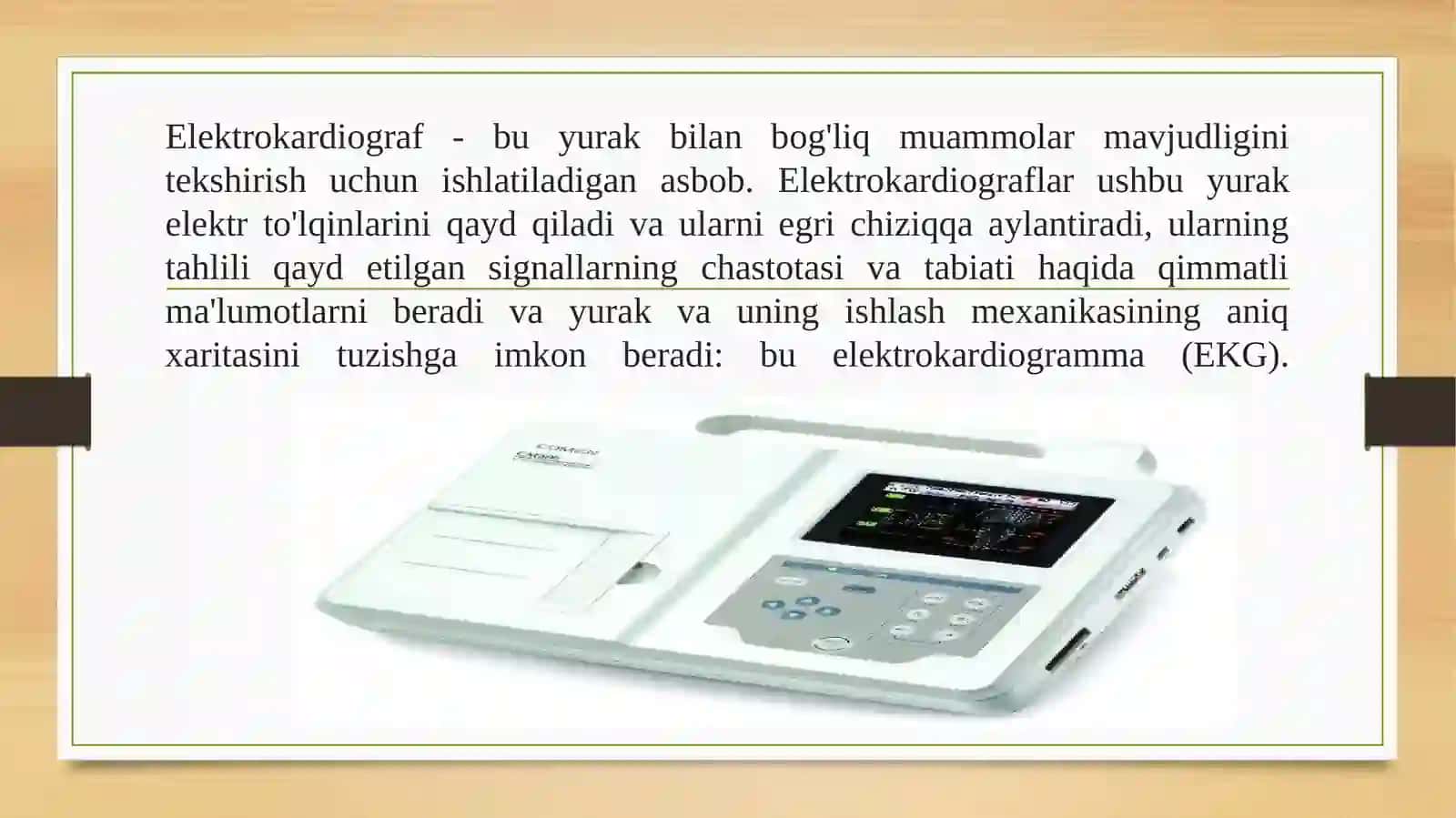 Elektokardiografning tuzilishi ishlash prinsipi 3