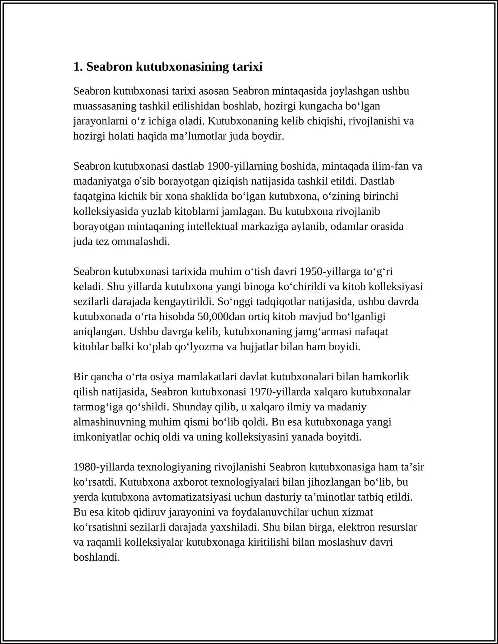 SEABRON KUTUBXONASI 3