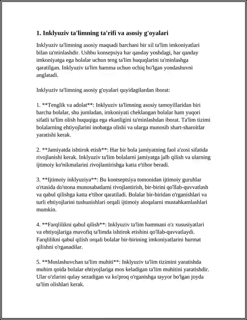 INKULYUZIV TA'LIM PRINSIPLARI,METODLARI,KATEGORIYALARI 3