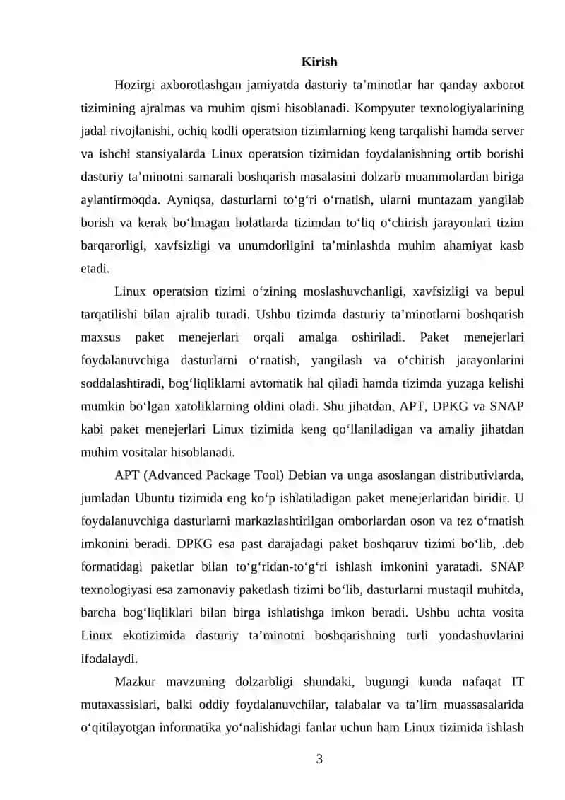Dasturiy ta’minotni o‘rnatish, yangilash va o‘chirish (apt, snap, dpkg) 3